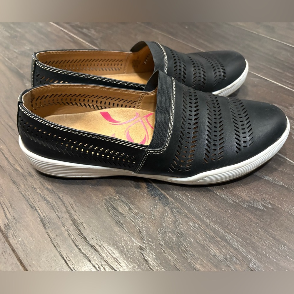 Comfortiva Black Slip-On Women's Shoes